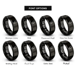 font options for inside engraving on black stethoscope rings