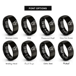 font options for inside engraving on black stethoscope rings