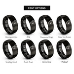 font options for inside engraving on black stethoscope rings