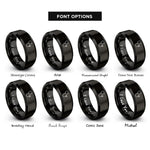 font options for inside engraving on black stethoscope rings