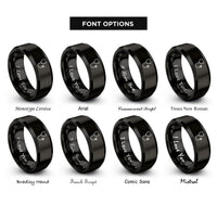 font options for inside engraving on black stethoscope rings