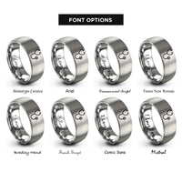 font options for inside engraving on gray stethoscope rings