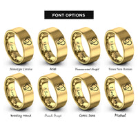 font options for inside engraving on gold stethoscope heart rings