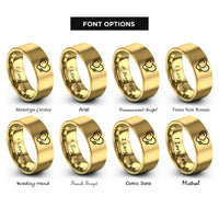 font options for inside engraving on gold stethoscope heart rings