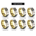 font options for inside engraving on gold & grey stethoscope heartbeat rings