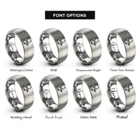 font options for inside engraving on gray stethoscope heartbeat rings