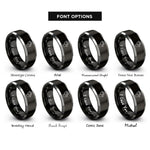 font options for inside engraving on black & grey stethoscope paw rings