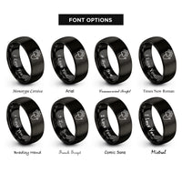 font options for inside engraving on black stethoscope paw rings