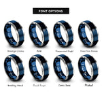 font options for inside engraving on blue & gray stillness lotus rings
