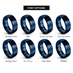 font options for inside engraving on blue stillness lotus rings
