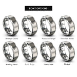font options for inside engraving on grey stillness lotus rings