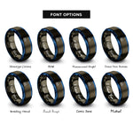 font options for inside engraving on gunmetal & blue stillness lotus rings