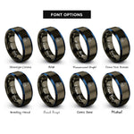 font options for inside engraving on gunmetal & blue stillness lotus rings