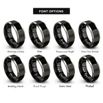 font options for inside engraving on black & grey stitching awl rings