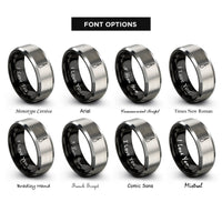 font options for inside engraving on black & grey stitching awl rings