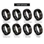 font options for inside engraving on black stitching awl rings