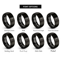 font options for inside engraving on black stitching awl rings