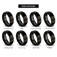 font options for inside engraving on black stitching awl rings