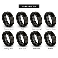 font options for inside engraving on black stitching awl rings
