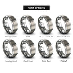 font options for inside engraving on gray stitching awl rings