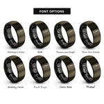 font options for inside engraving on gunmetal & black stitching awl rings