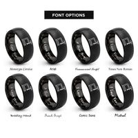 font options for inside engraving on black stitching pony rings
