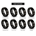 font options for inside engraving on black stitching pony rings