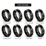 font options for inside engraving on black & gray stockpot rings