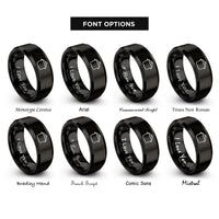 font options for inside engraving on black stockpot rings