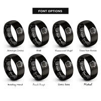 font options for inside engraving on black stockpot rings