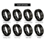 font options for inside engraving on black stockpot rings