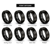 font options for inside engraving on black stockpot rings