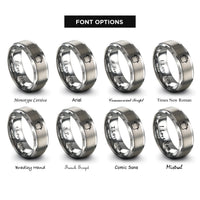 font options for inside engraving on silver stockpot rings