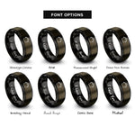 font options for inside engraving on gunmetal & black stockpot rings
