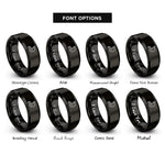 font options for inside engraving on black stomach rings