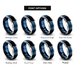 font options for inside engraving on blue & grey stomach rings