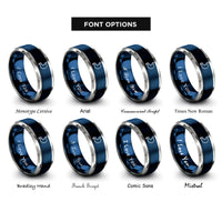 font options for inside engraving on blue & grey stomach rings