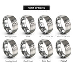 font options for inside engraving on gray stomach rings