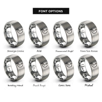 font options for inside engraving on gray stomach rings