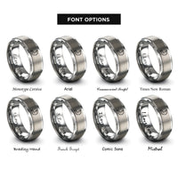 font options for inside engraving on grey stomach rings