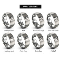 font options for inside engraving on silver stomach rings