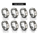 font options for inside engraving on silver stomach rings