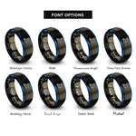 font options for inside engraving on gunmetal & blue stomach rings