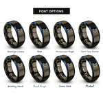 font options for inside engraving on gunmetal & blue stomach rings