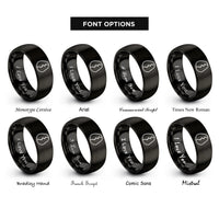 font options for inside engraving on black stone icon crack rings