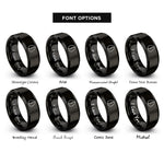 font options for inside engraving on black stone icon crack rings