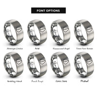 font options for inside engraving on silver stone icon crack rings