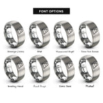 font options for inside engraving on grey stone stack rings
