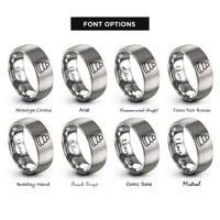 font options for inside engraving on grey stone stack rings