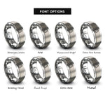 font options for inside engraving on grey stone stack rings